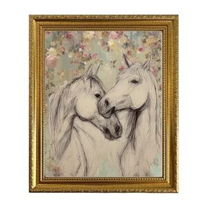 Floral Equestrian Sketch Wall Art